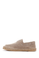 Men's Beige Suede Leather Espadrille | Derimod