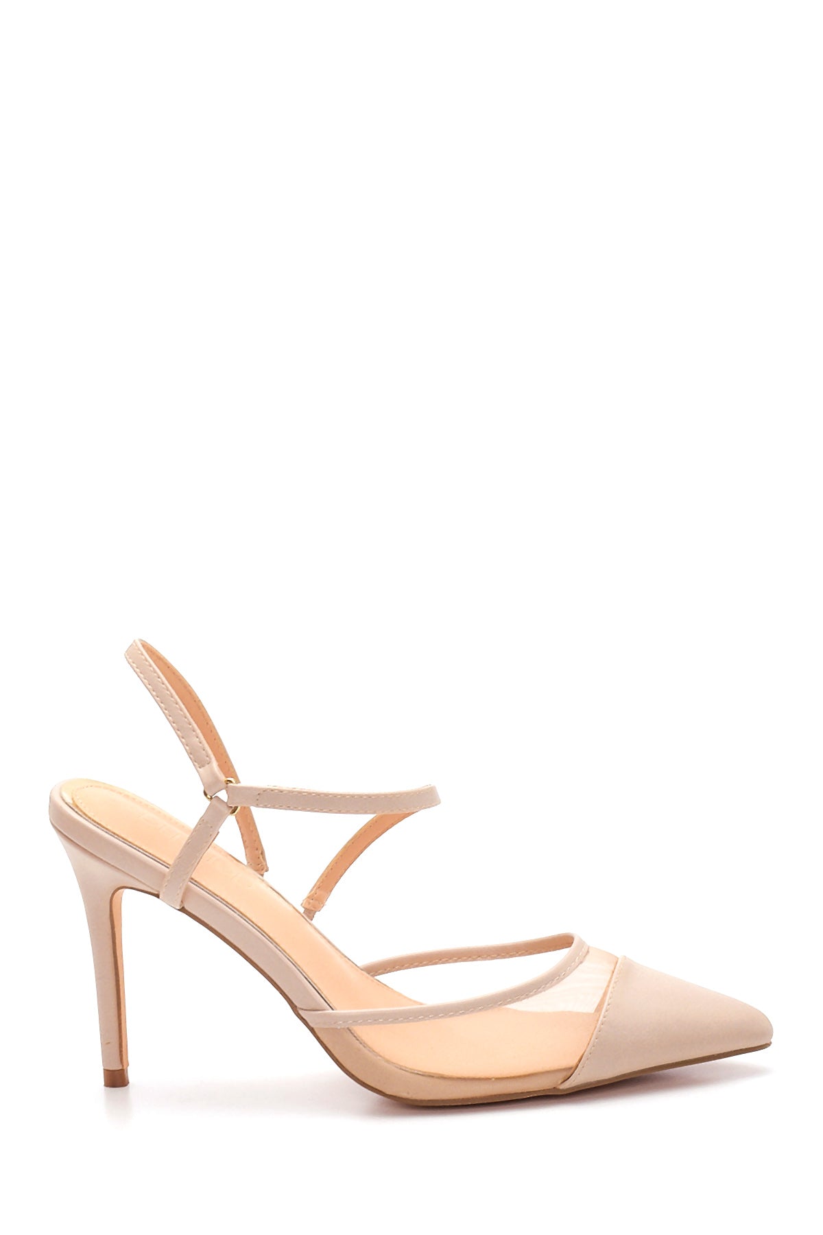Beige Women's Pointed Toe Heeled Shoes 22SFE491914 | Derimod