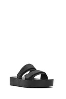 Women's Black Strappy Thick Soled Jelly Slippers | Derimod
