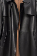 Los Angeles Women's Black Jacket Collar Leather Coat | Derimod