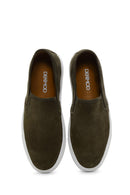 Men's Khaki Suede Leather Loafer | Derimod