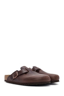 Birkenstock Men's Brown Boston Nubuck Leather Slippers | Derimod