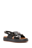 Women's Black Ankle Strap Leather Sandals | Derimod