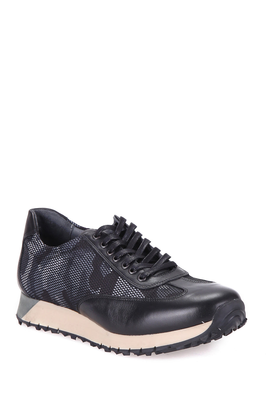 Camouflage Patterned Men's Leather Sneaker