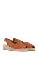 Women's Orange Suede Espadrille Sandals | Derimod