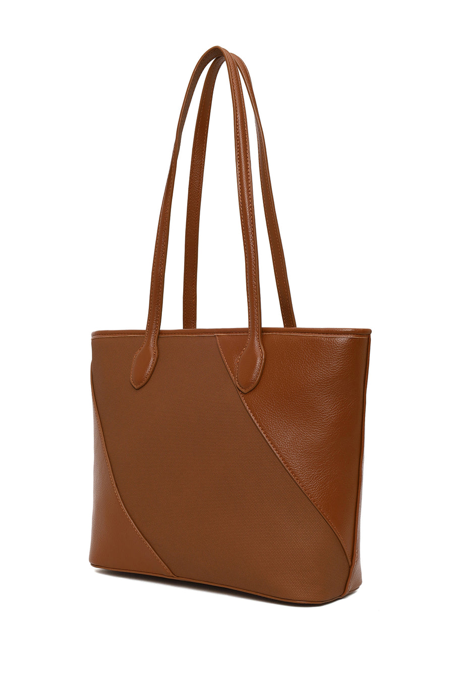 Woman Tan Long-Strap Shoulder Bag