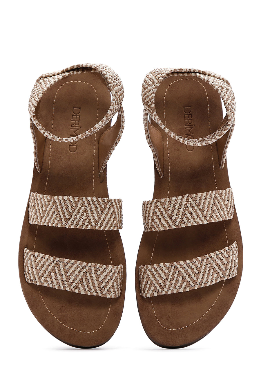 Women's Beige Straw Sandals