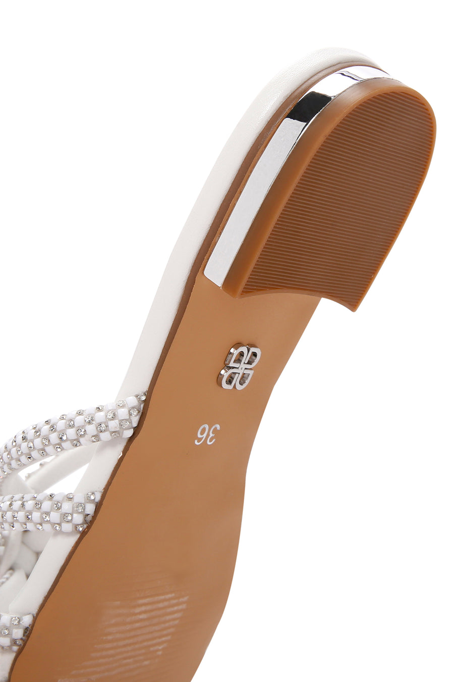 Women's White Stone Slippers