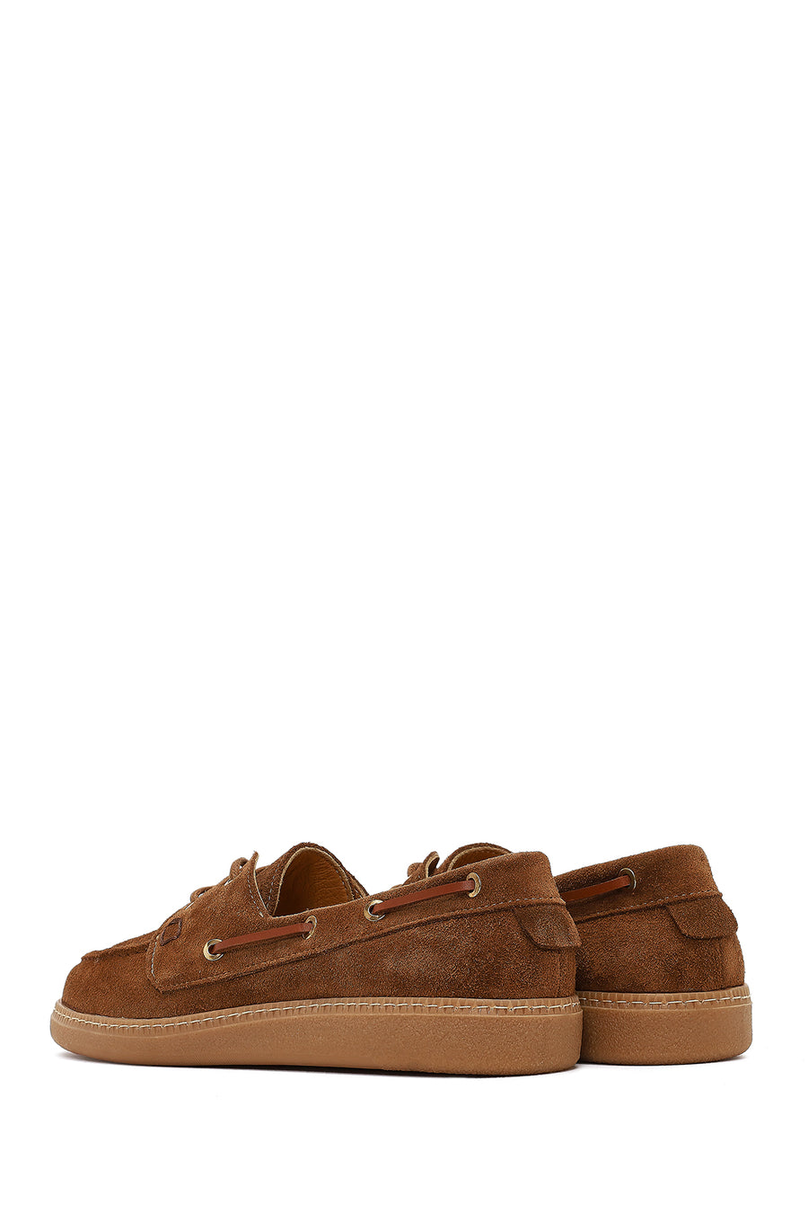 Women's Tan Lace-Up Suede Leather Casual Shoes