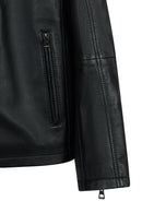 Romeo Male Black Hooded Leather Coats | Derimod