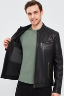 Paul Men's Black Leather Coat | Derimod