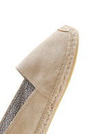 Women's Gray Suede Leather Espadrille | Derimod