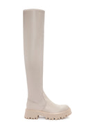 Women's Beige Laptop Thick Soled Zippered Casual Boots | Derimod