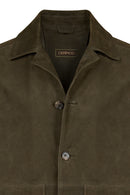 Ruiz Male Green Suede Leather Jacket | Derimod