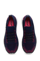 Kadın Lacivert Desenli Kumaş Sneaker | Derimod