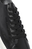 Men's Black Lace-up Thick-Sole Leather Sneaker | Derimod