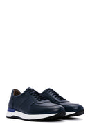 Men's Navy Blue Leather Sneaker | Derimod