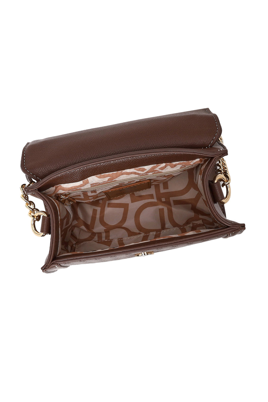 Woman Brown Long-Strap Charmed Mini Shoulder Bag