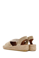 Women's Beige Leather Sandals | Derimod