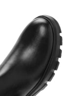 Men's Black Thick Sole Leather Casual Chelsea Boots | Derimod