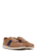 Erkek Bej Bağcıklı Deri Casual Sneaker | Derimod