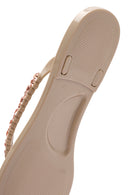 Kadın Bej Parmak Arası Taşlı Jelly Terlik | Derimod