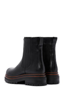 Women's Black Leather Thick Soled Chelsea Boots | Derimod