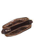 Woman Brown Long-Strap Printed Crossbody Bag | Derimod