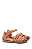 Women's Tan Leather Bodrum Sandals | Derimod