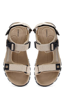 Male Beige Fabric Sandal | Derimod