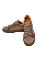 Erkek Vizon Bağcıklı Süet Deri Casual Sneaker | Derimod