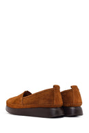 Woman Tan Thick-Soled Suede Comfort Loafer | Derimod