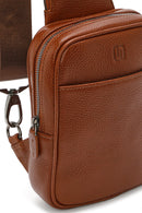 Men's Tan Leather Crossbody Bag | Derimod