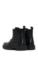 Men's Black Leather Zippered Casual Boots | Derimod