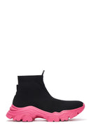 Women's Black Thick Sole High Top Sneaker | Derimod