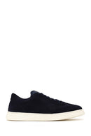Erkek Lacivert Bağcıklı Süet Deri Sneaker | Derimod