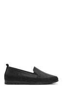 Kadın Siyah Simli Deri Comfort Loafer | Derimod