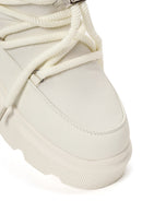 Woman Beige Lace-up Thick-soled Boots | Derimod