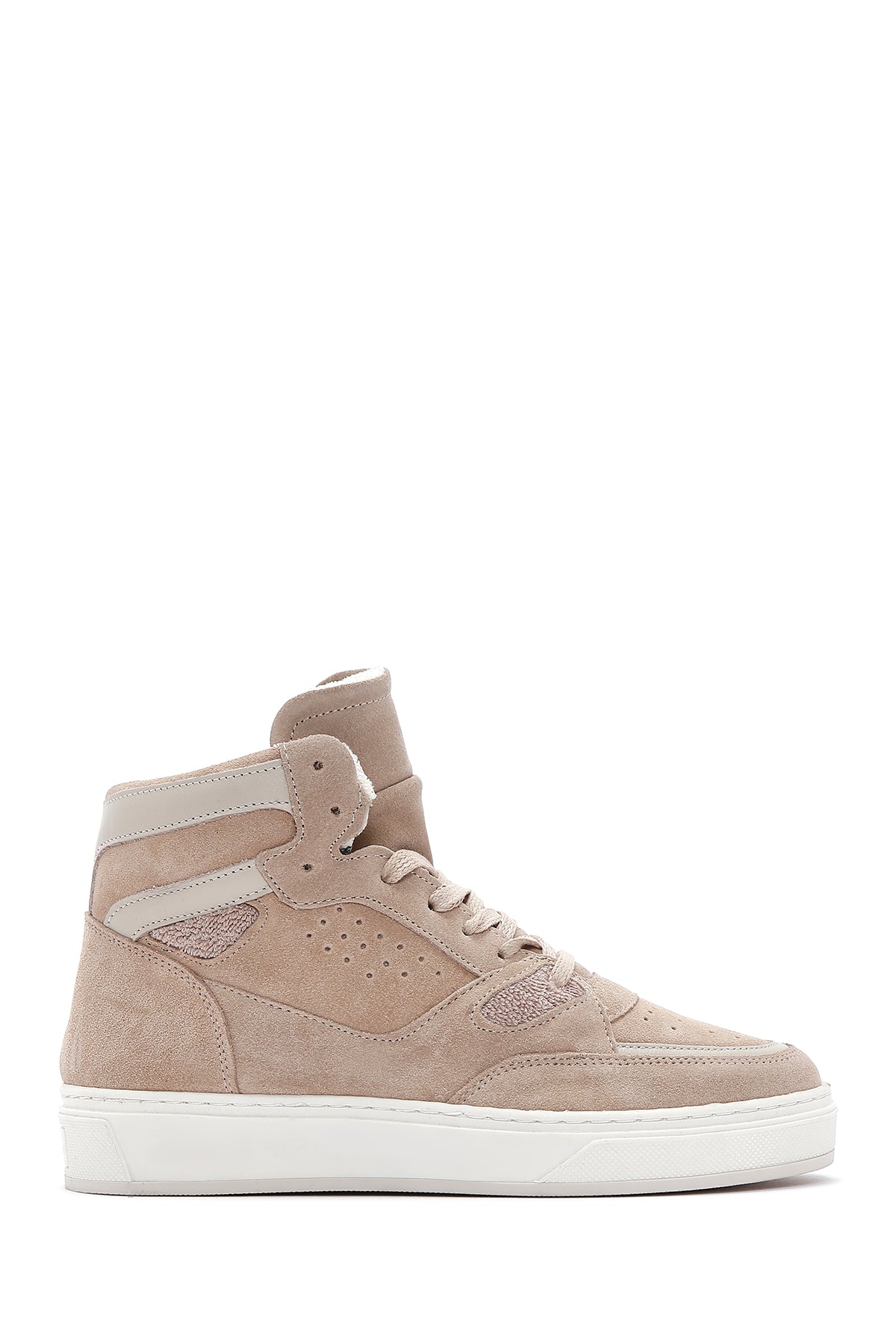 Women's Beige Suede Leather High Top Sneaker 23WFD500210 | Derimod