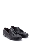 Men's Crocodile Leather Tassel Loafer | Derimod