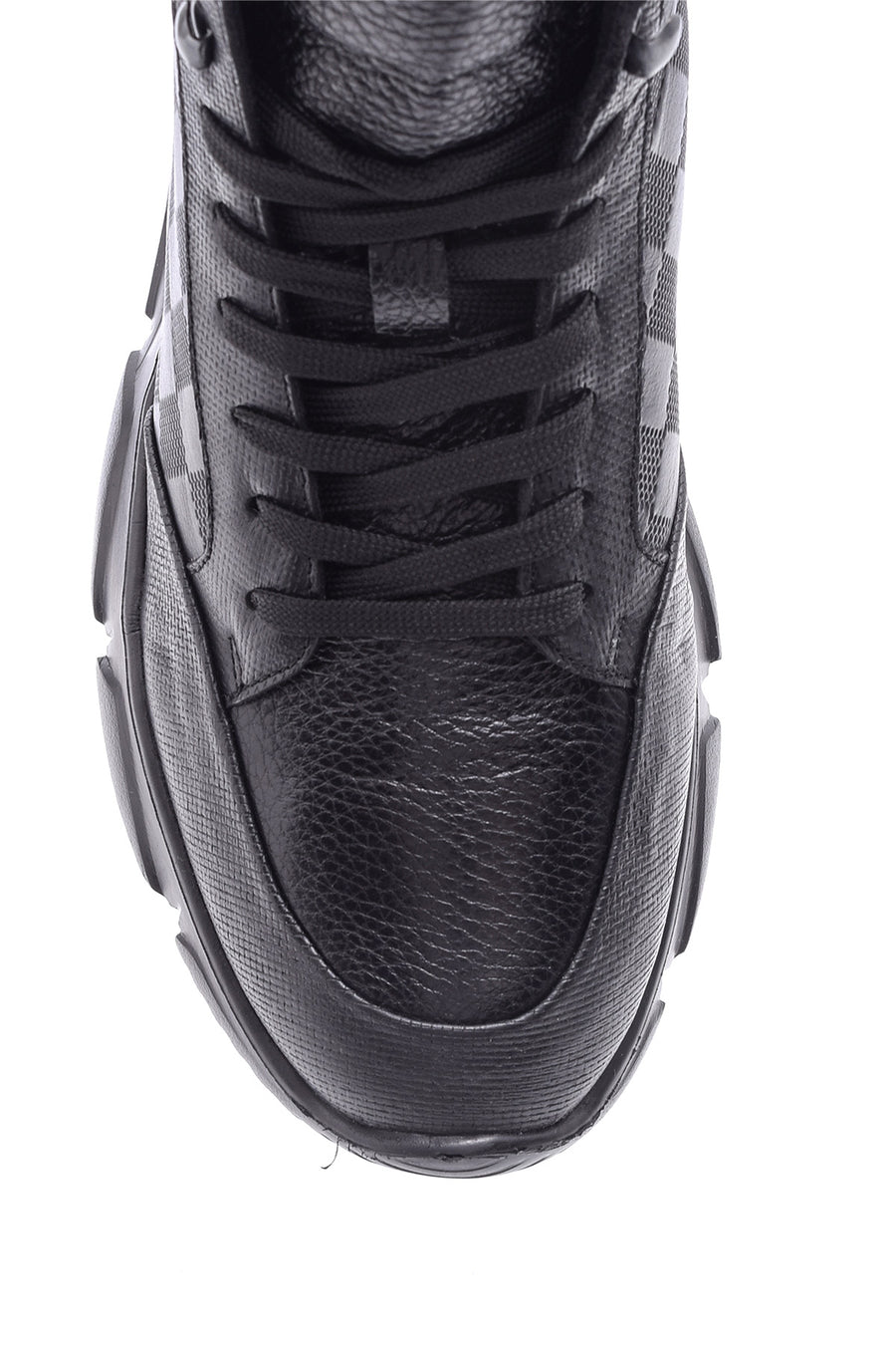 Men's Checkered Leather Boot Sneaker