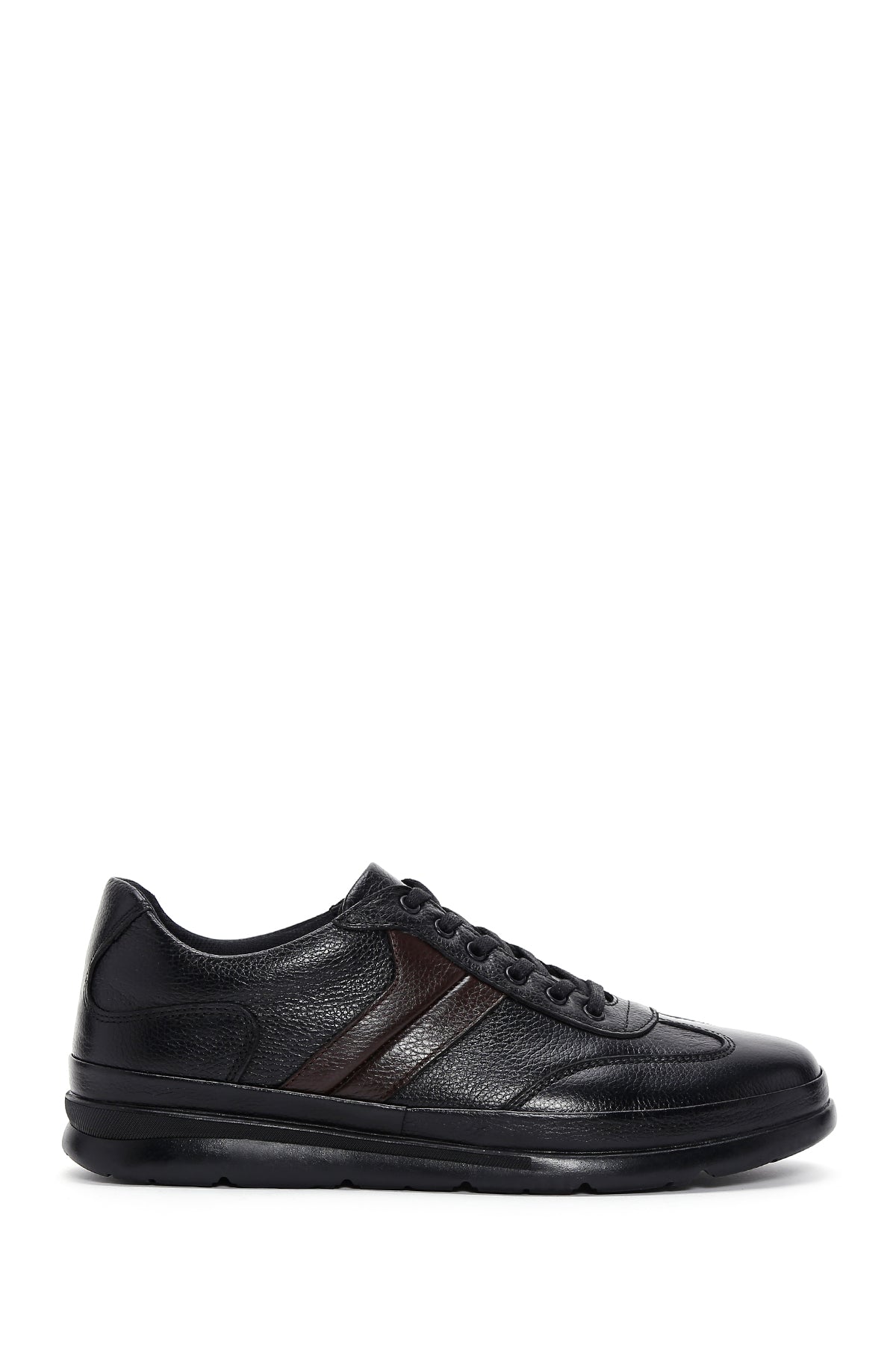 Men's Black Leather Casual Sneaker 23SFD6901FT | Derimod