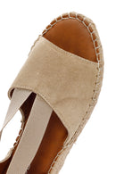 Women's Beige Leather Sandals | Derimod