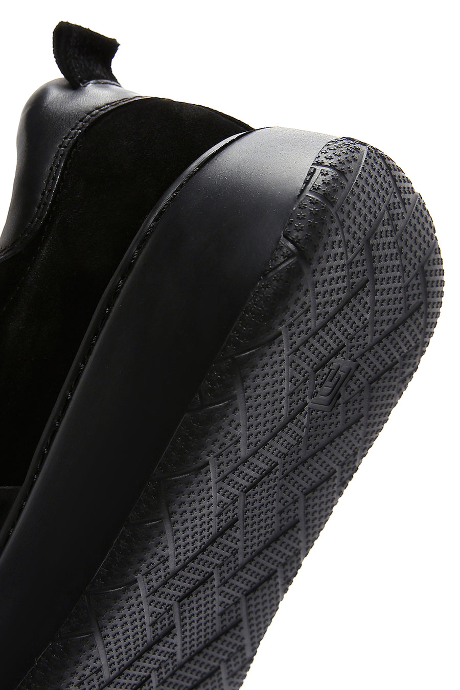 Men's Black Suede Leather Thick Soled Sneaker