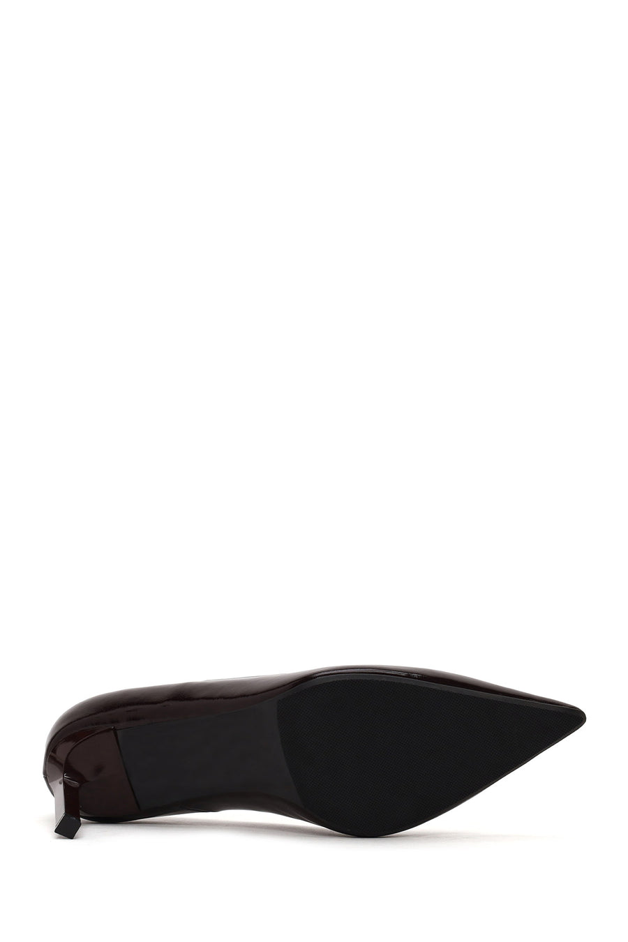 Woman Burgundy Thin-Heeled Patent Leather Leather Stiletto