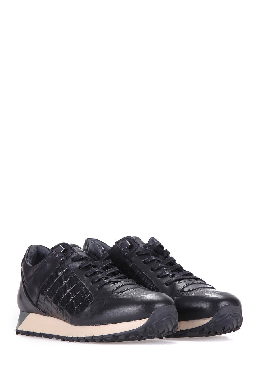 Crocodile Patterned Men's Leather Sneaker