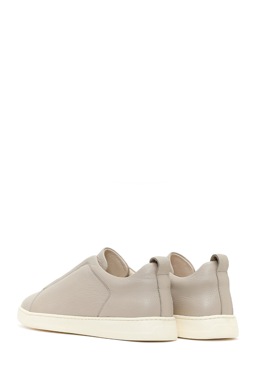 Men's Light Grey Leather Sneakers