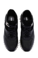 Women's Black Thick Soled Leather Sneaker | Derimod