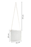 Women's White Long Strap Plush Portfolio Bag | Derimod