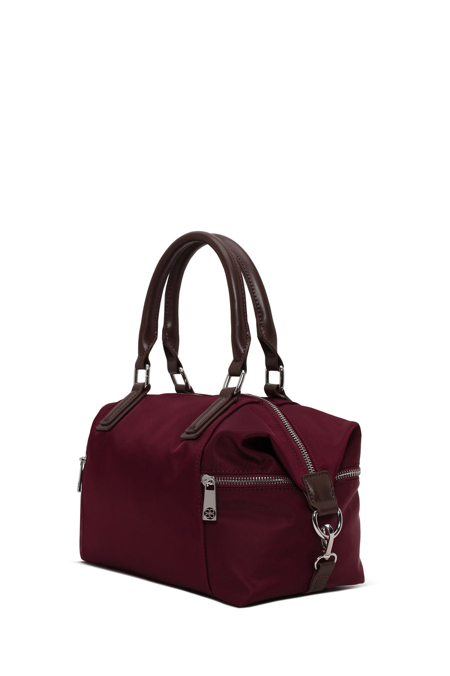 Woman Burgundy Long-Strap Fabric Shoulder Bag